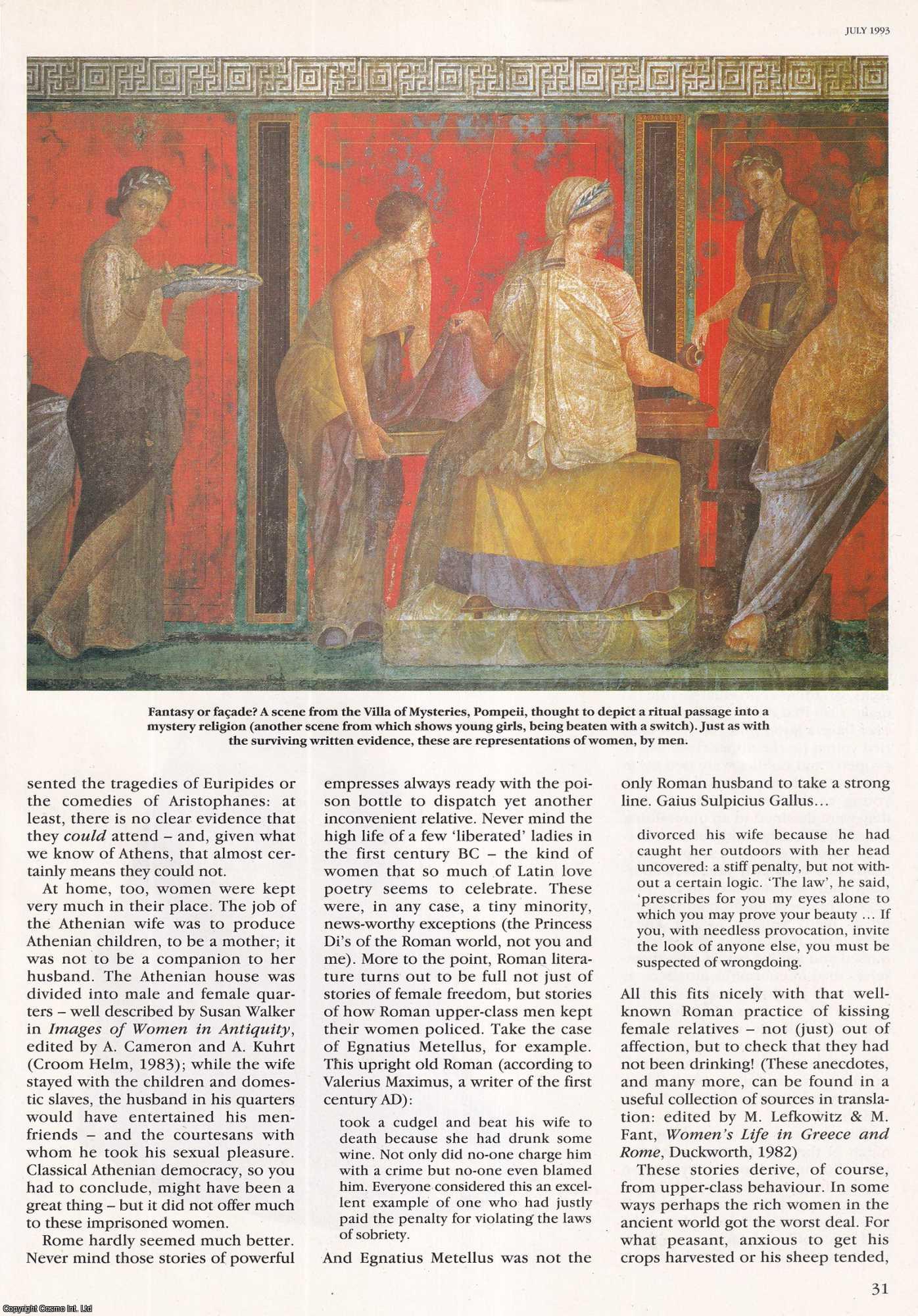 Mary Beard - What Life was Like for Women in Greece and Rome: The Classic Woman? An original article from History Today, 1993.