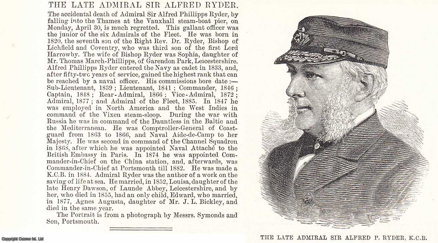 OBITUARY - Obituary: Admiral Sir Alfred Ryder. An original print from the Illustrated London News, 1888.