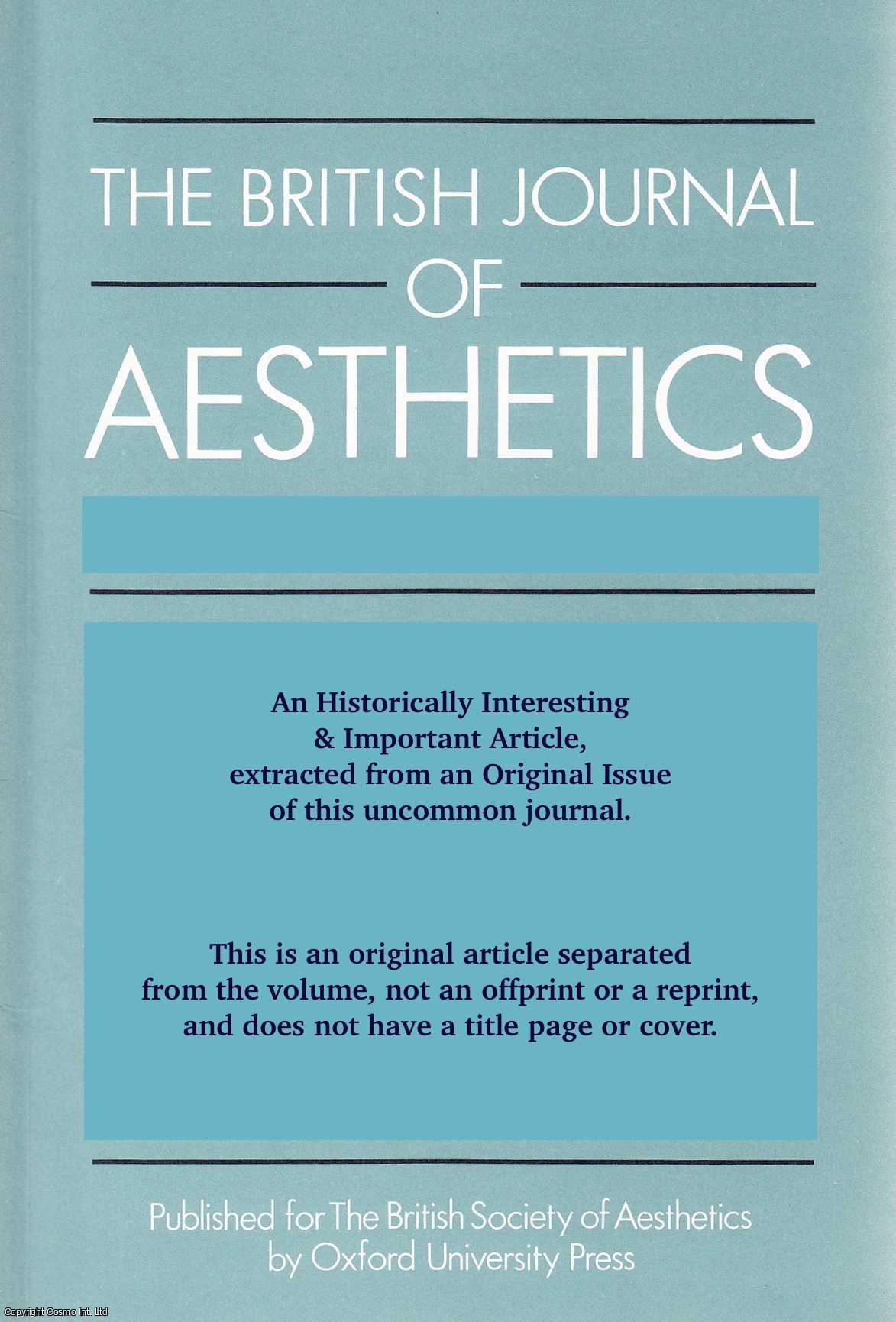 Timothy W. Bartel - Appreciation and Dickie's Definition of Art. An original article from the British Journal of Aesthetics, 1979.