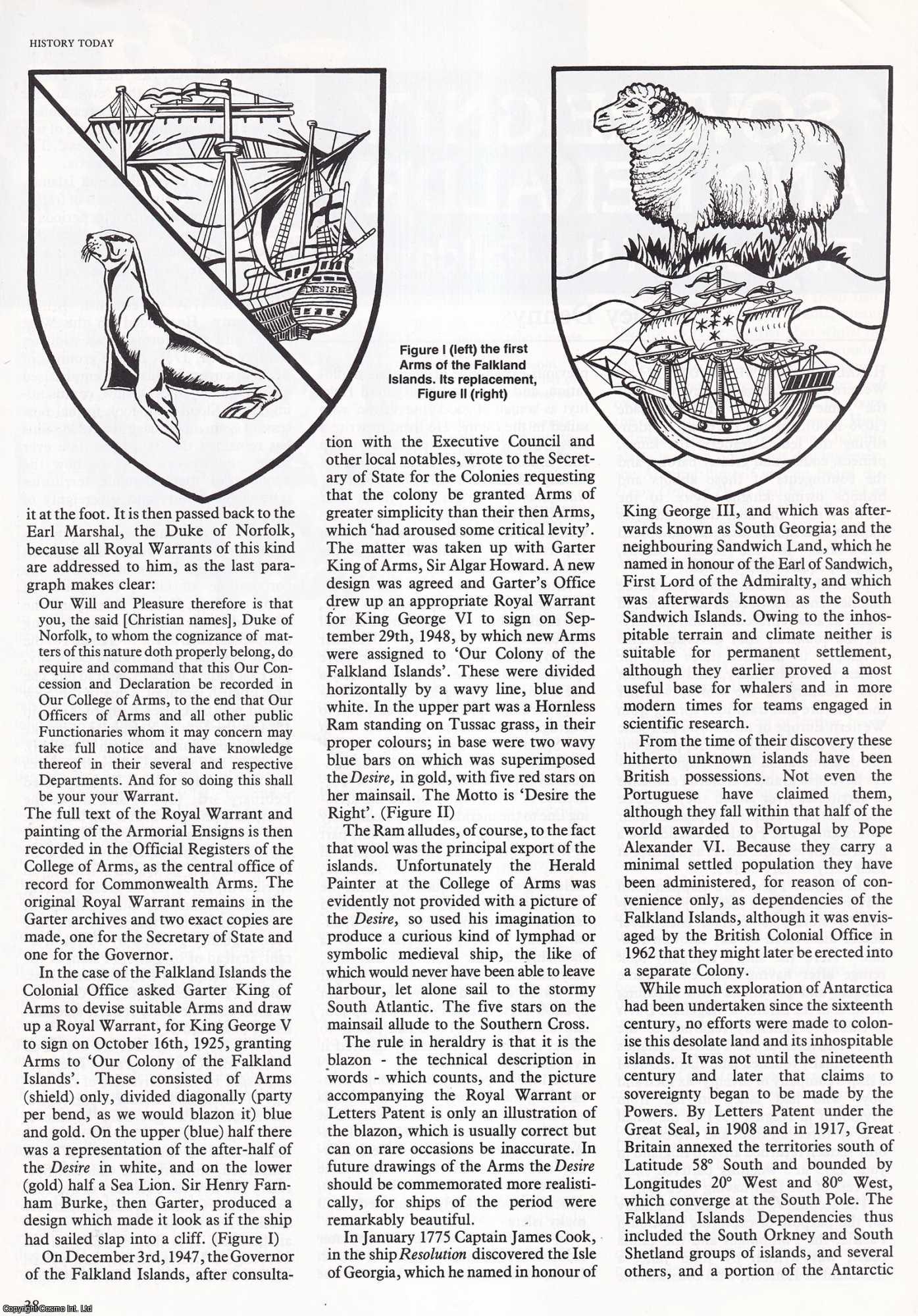 Rodney Dennys - Sovereignty and Heraldry: The Case of the Falklands. An original article from History Today, 1982.