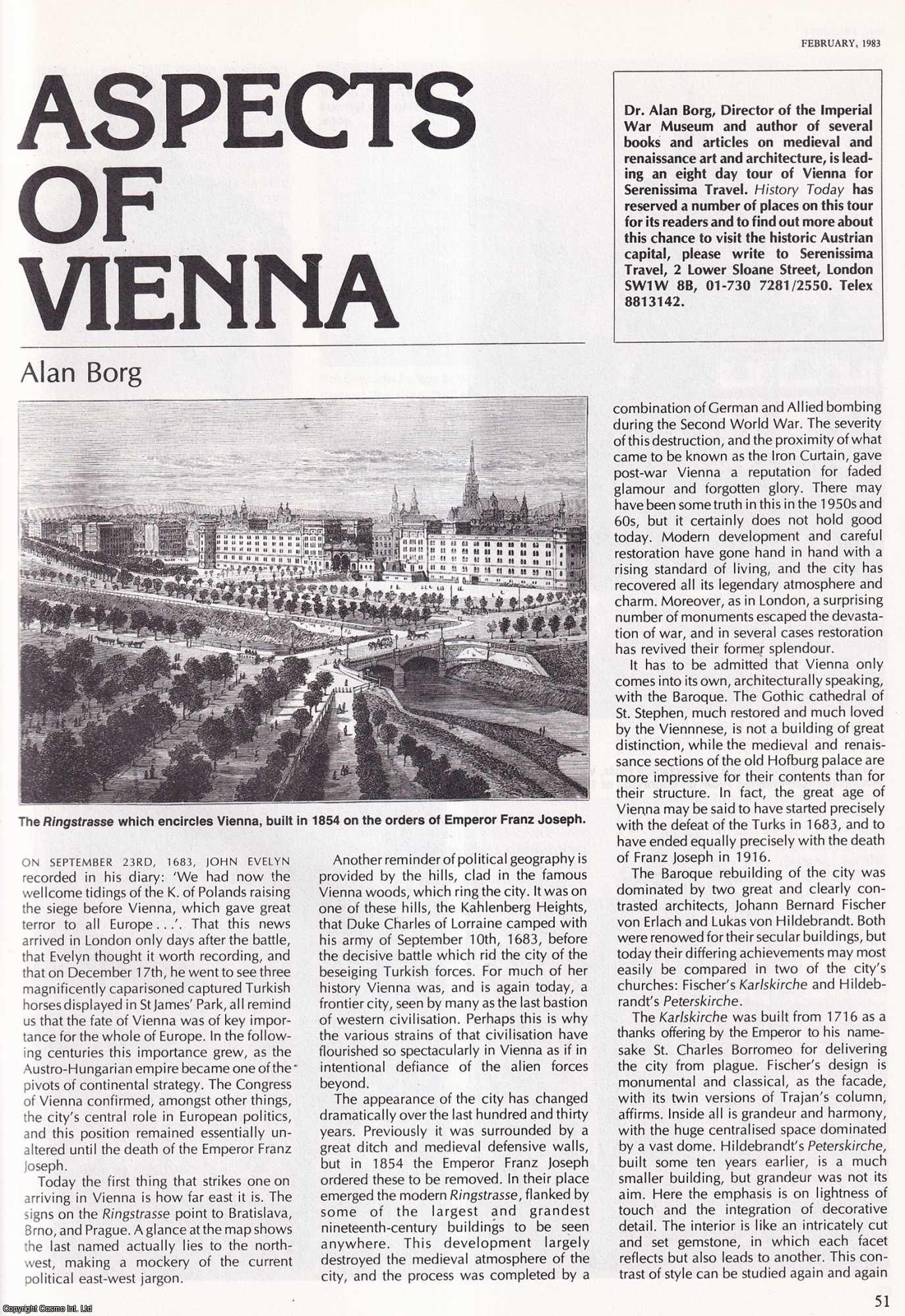 Alan Borg - Aspects of Vienna. An original article from History Today, 1983.