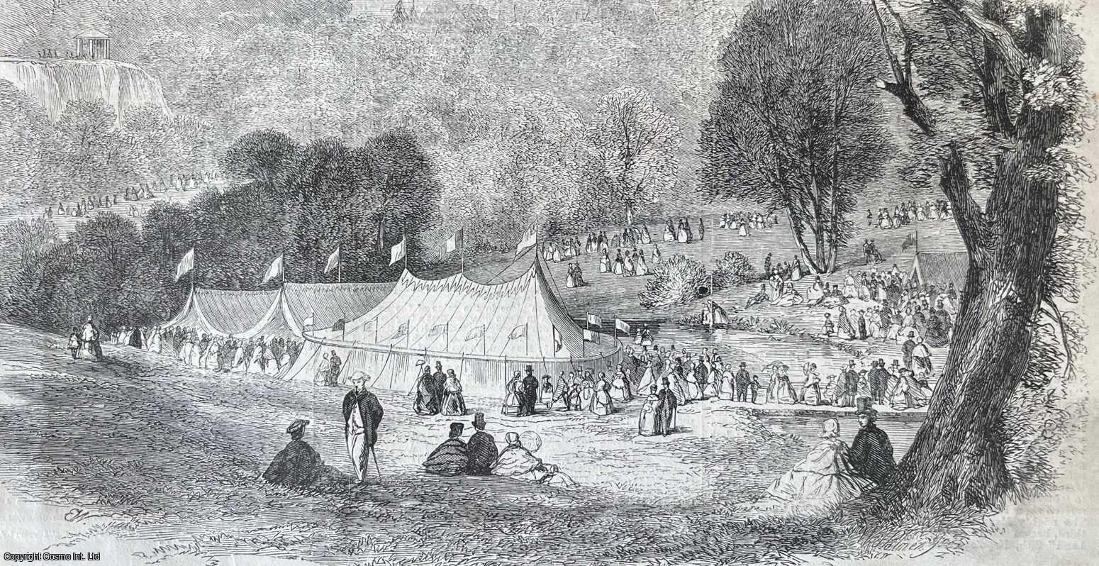 COUNTY DURHAM - Annual Fete of the Bishop Auckland Floral and Horticultural Society. An original print from the Illustrated London News, 1859.