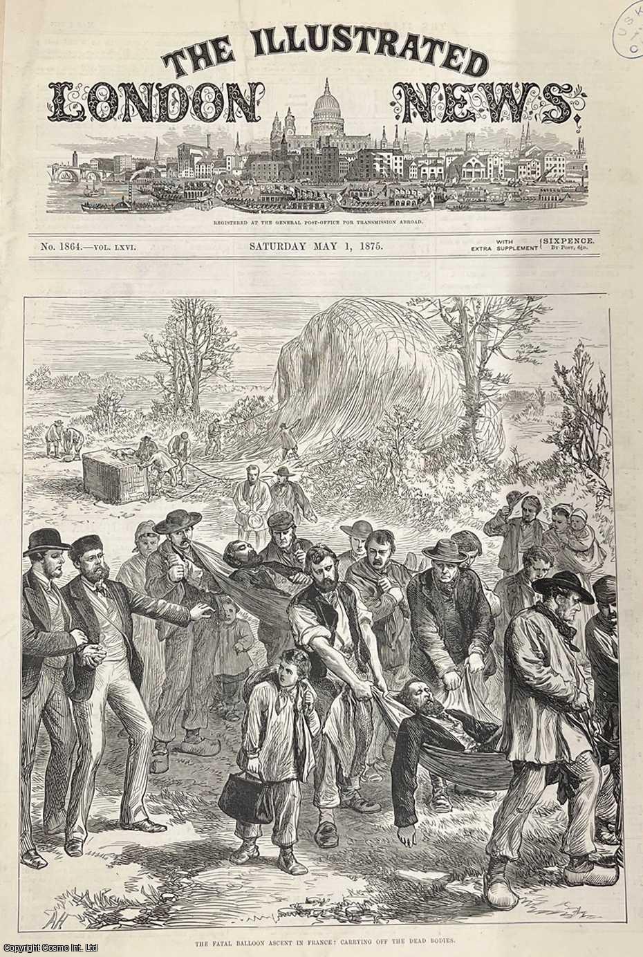 BALLOON DISASTER - The Fatal Balloon Ascent in France: the Death of the Aeronauts, Sivel and Croce-Spinelli. A collection of original woodcut engravings, with accompanying text from the Illustrated London News, 1875.