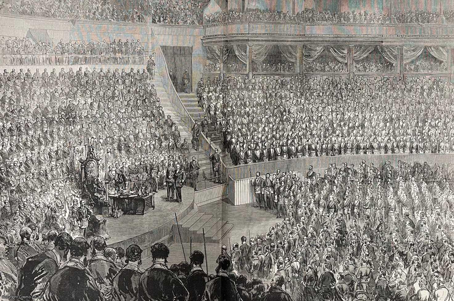 FREEMASONRY - The Installation of the Prince of Wales as Grand Master of the Freemasons of England at the Royal Albert Hall. A collection of original woodcut engravings, with accompanying text from the Illustrated London News, 1875.