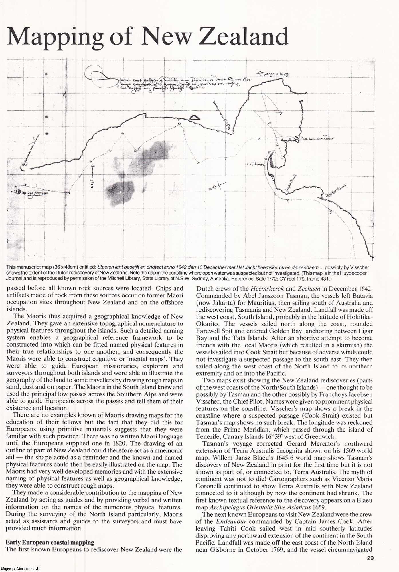 P.L. Barton - The History of the Mapping of New Zealand. An original article from Map Collector Magazine, 1980.