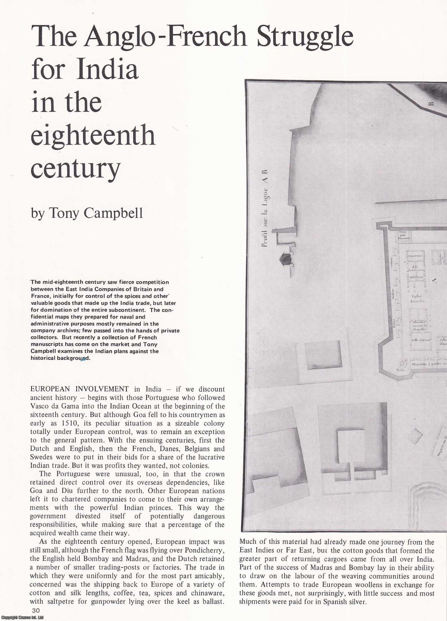 Tony Campbell - The Anglo-French Struggle for India in the Eighteenth Century. East India Companies' Maps. An original article from Map Collector Magazine, 1978.