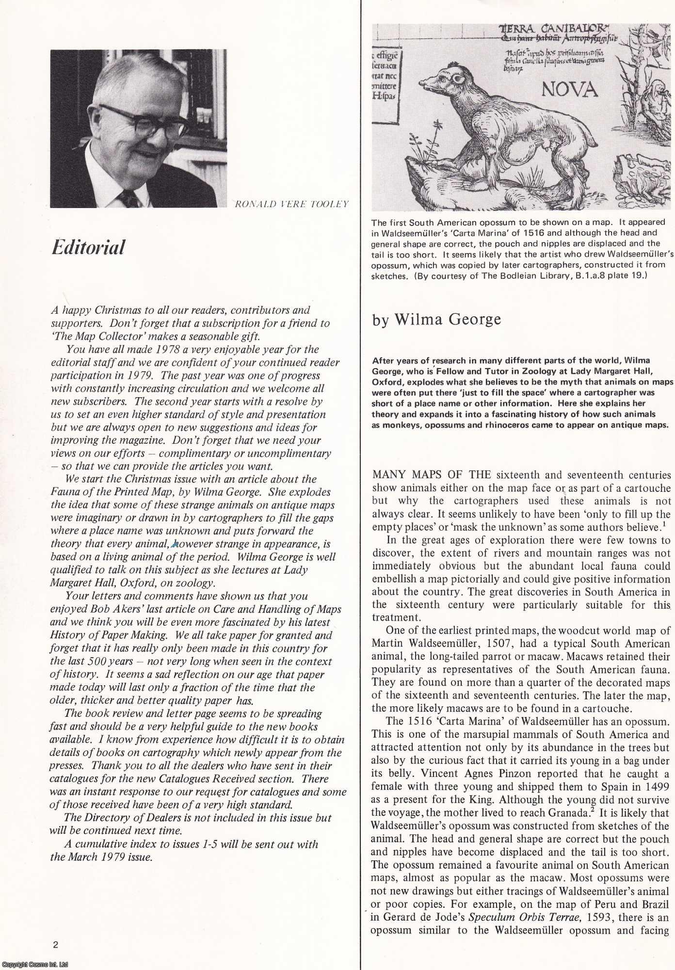Wilma George - Fauna of the Printed Map. An original article from Map Collector Magazine, 1978.