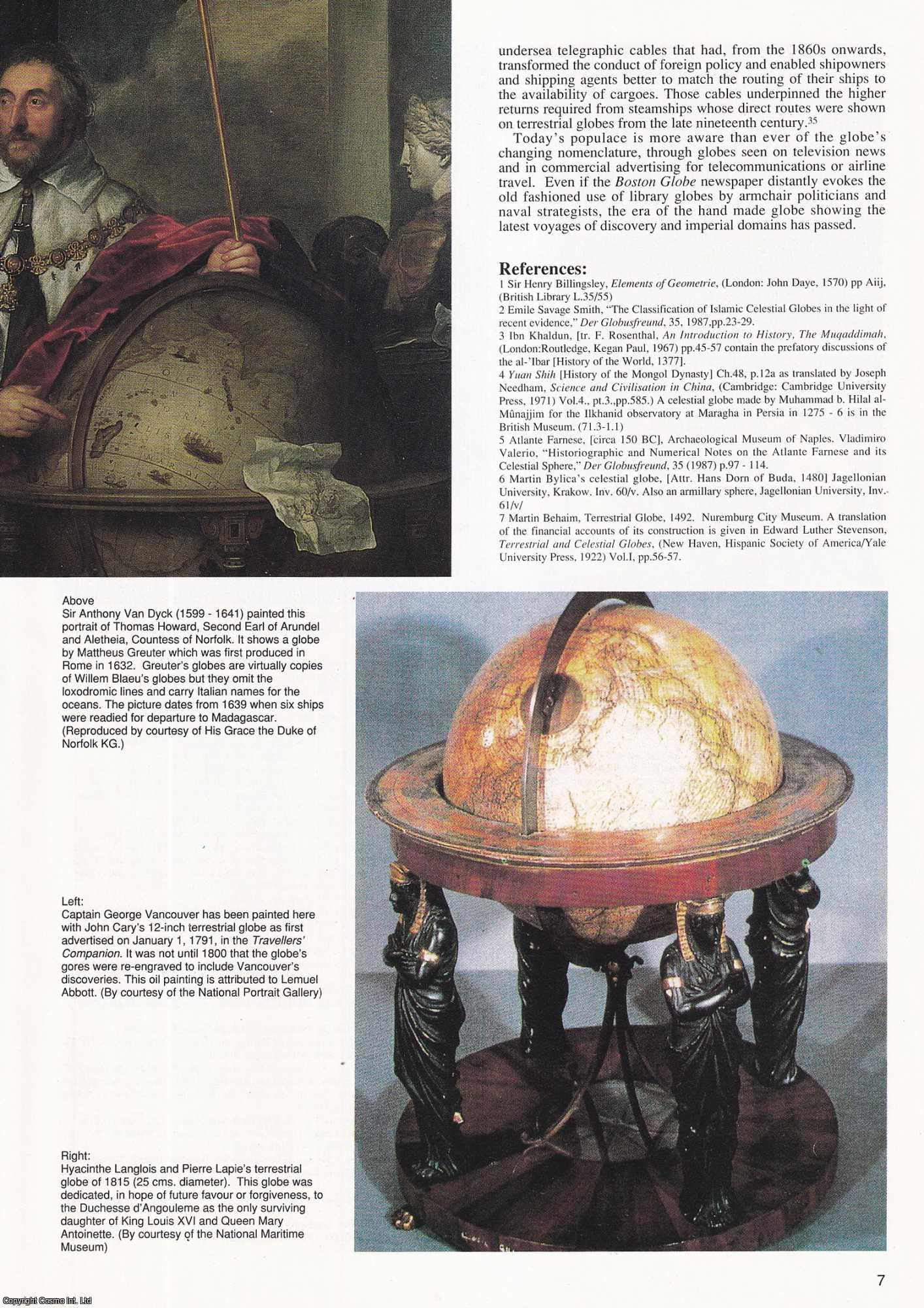 Robert Baldwin - Globes as Symbols of Political and Naviational Authority. An original article from Map Collector Magazine, 1992.