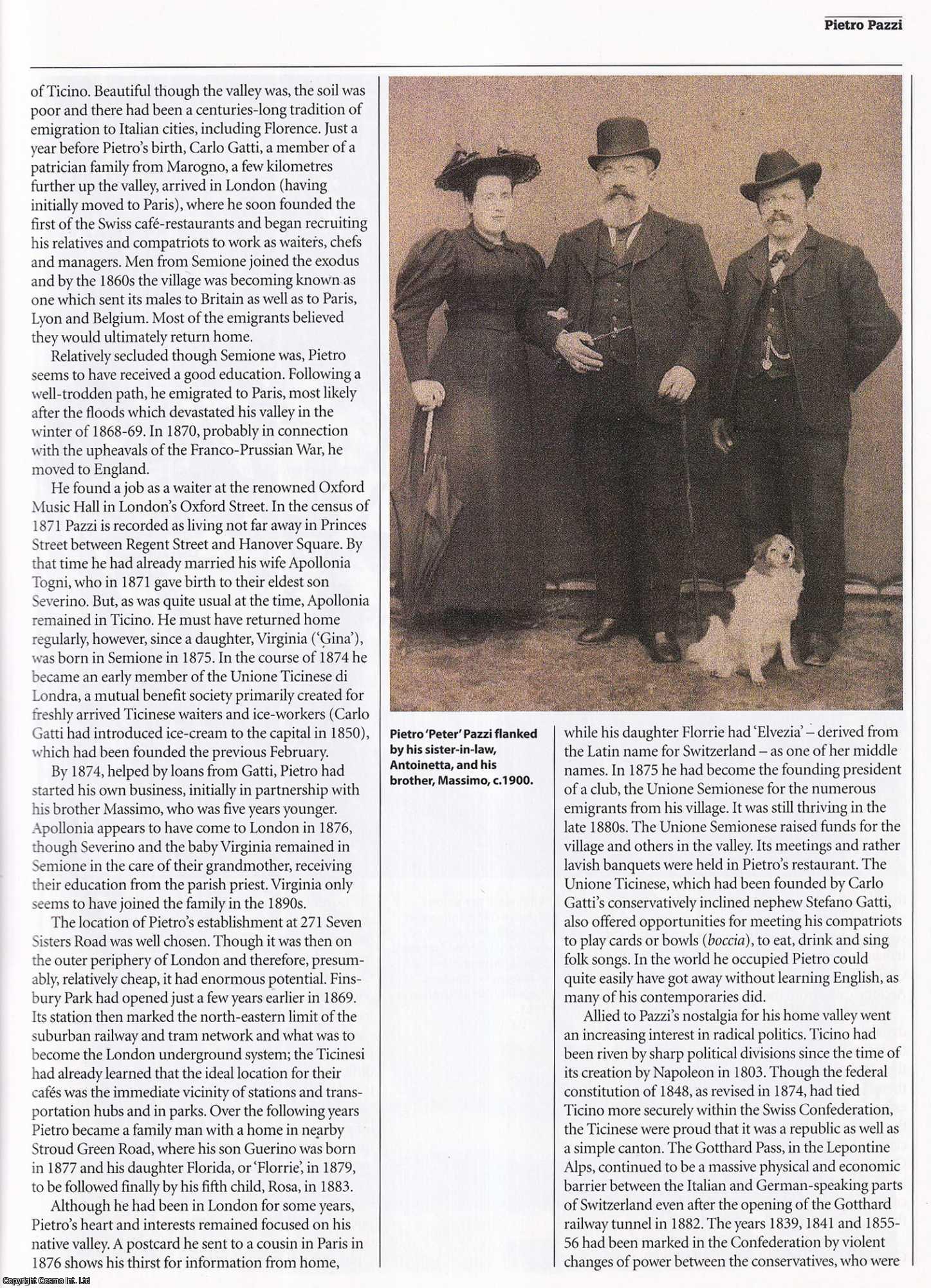 Peter Barber - The Making of an Englishman; Pietro Pazzi, 19th Century Immigrant. An original article from History Today magazine, 2010.