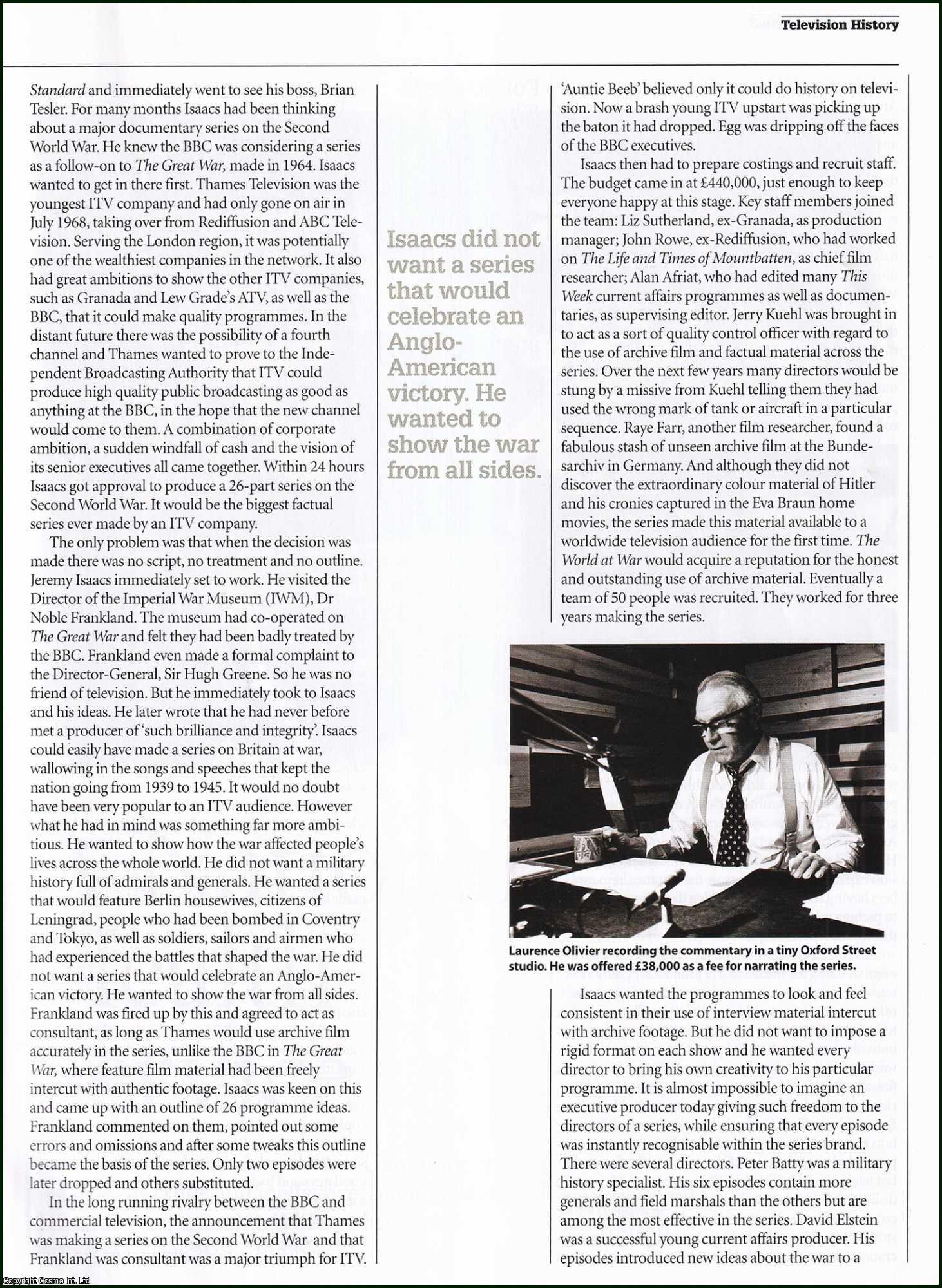 Taylor Downing - The World at War: 40th Anniversary of the Seminal Television Documentary. An original article from History Today magazine, 2013.