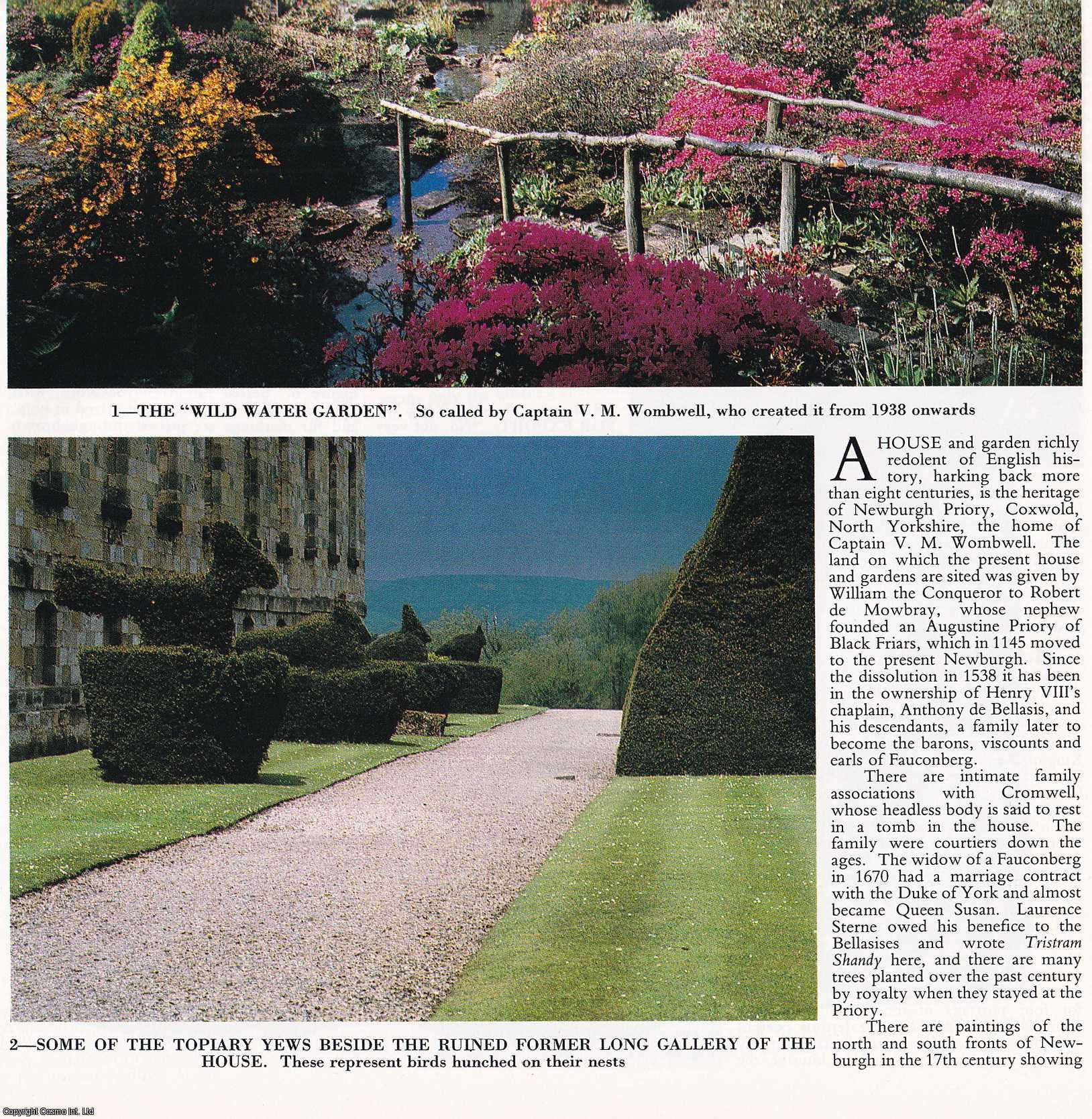 Ken Lemmon - The Gardens of Newburgh Priory, North Yorkshire. Several pictures and accompanying text, removed from an original issue of Country Life Magazine, 1986.