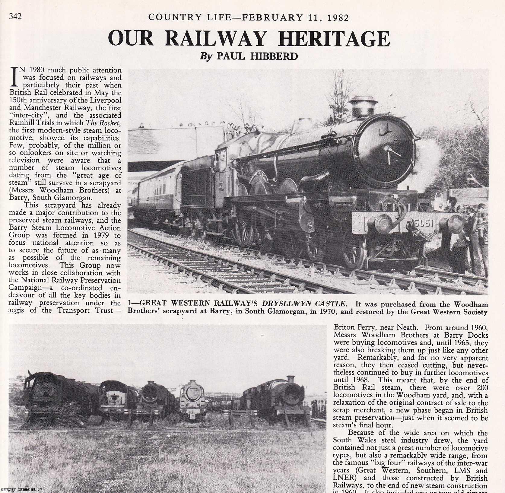 Paul Hibberd - Britain's Railway Heritage. Several pictures and accompanying text, removed from an original issue of Country Life Magazine, 1982.
