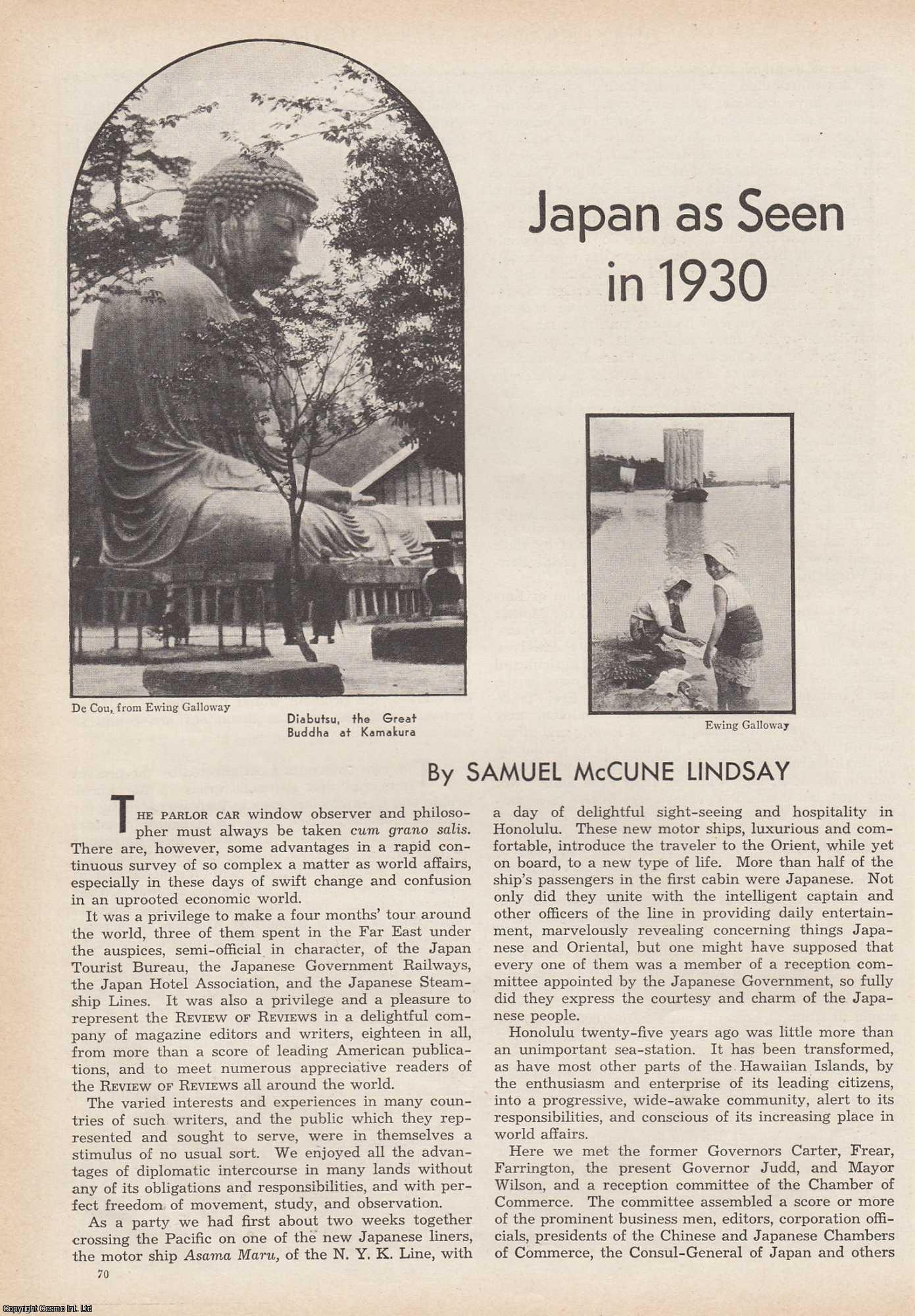 Samuel McCune Lindsay - Japan as Seen in 1930. An original article from the American Review of Reviews, 1930.