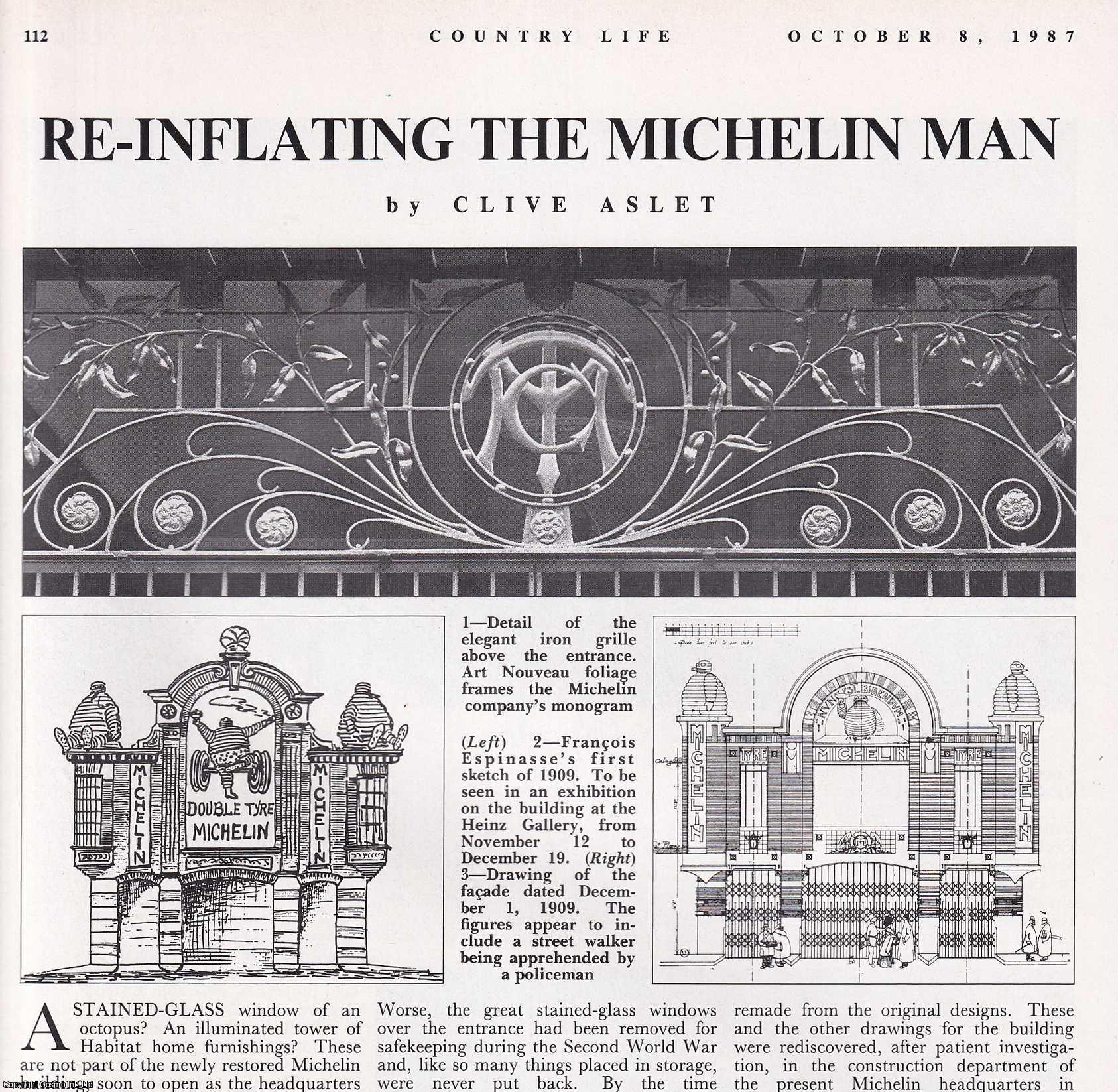 Clive Aslet - The Restoration of Michelin House, Fulham Road, London. Several pictures and accompanying text, removed from an original issue of Country Life Magazine, 1987.