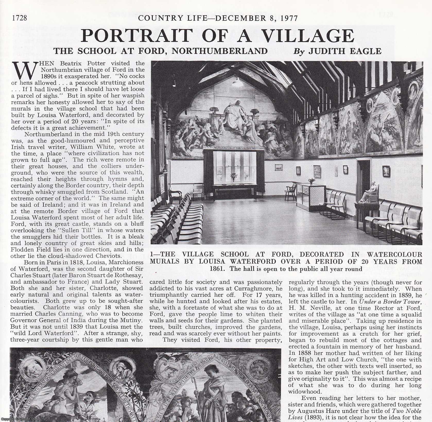 Judith Eagle - The Murals of the Village School at Ford, Northumberland. Several pictures and accompanying text, removed from an original issue of Country Life Magazine, 1977.