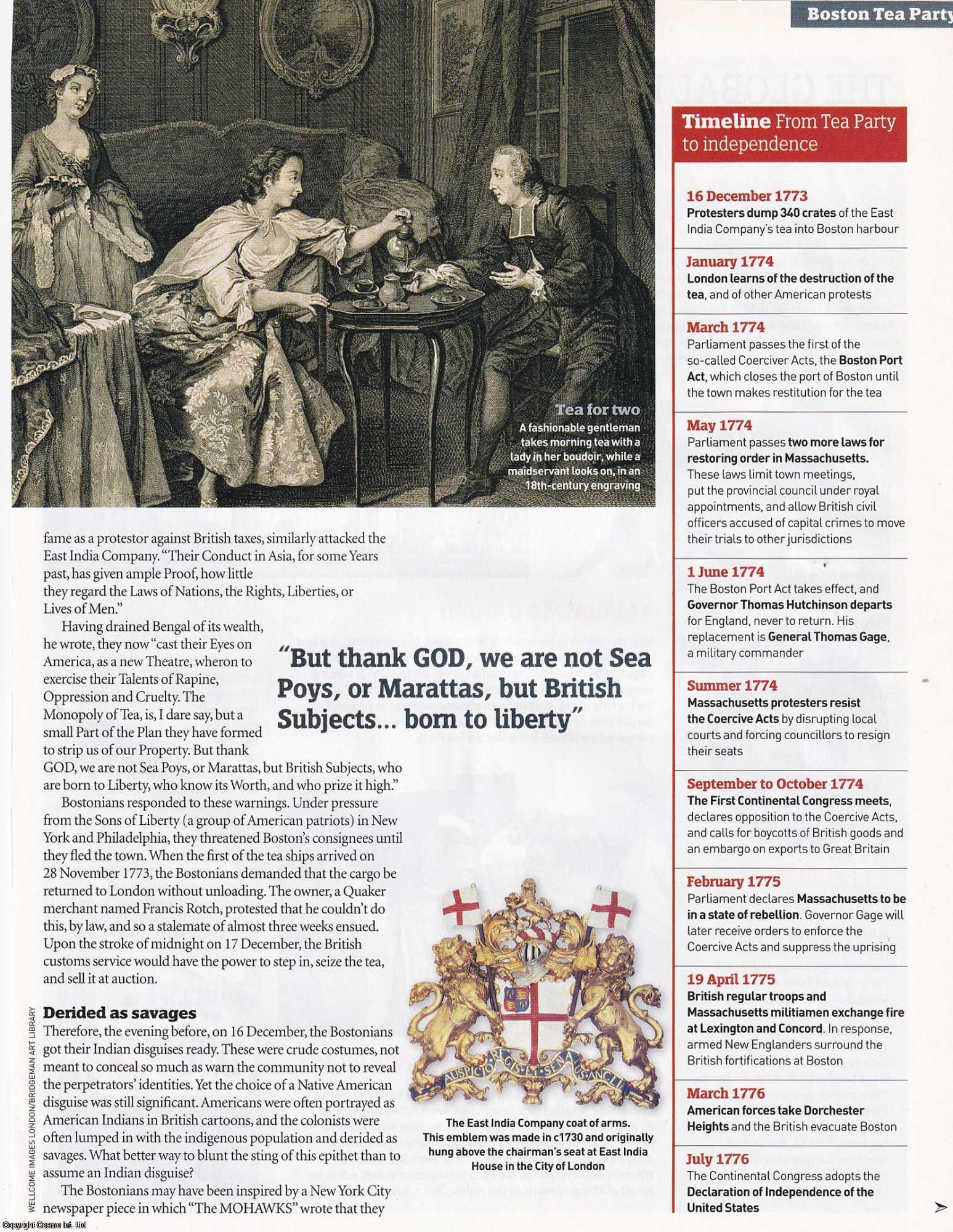 Benjamin Carp - The Boston Tea Party, 1773 and its Global Ramifications. An original article from BBC History Magazine, 2010.