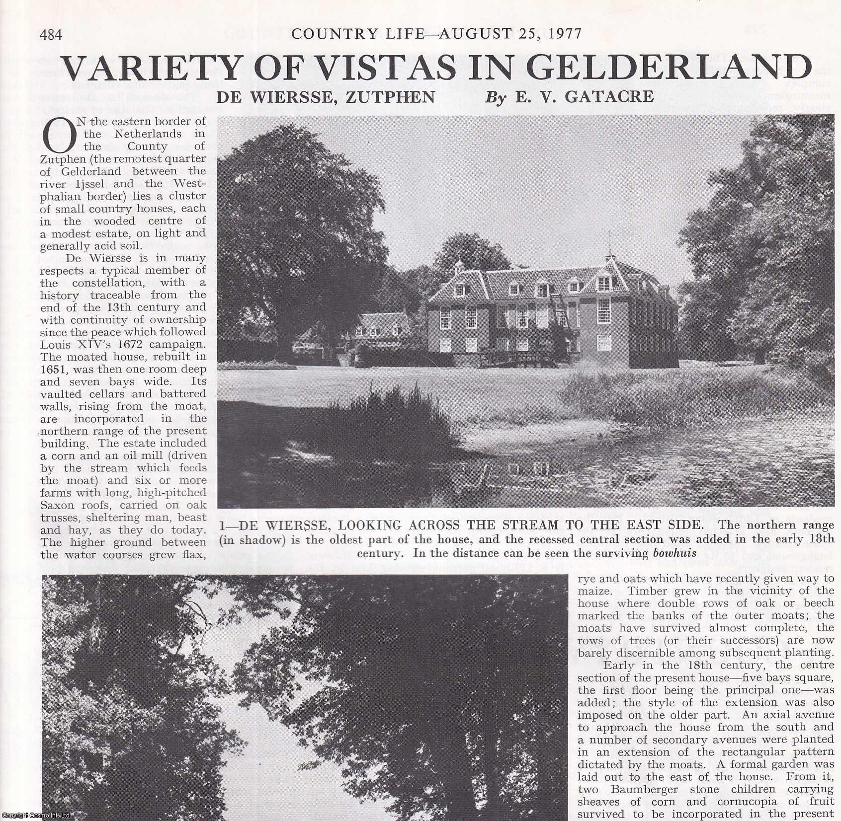 E.V. Gatacre - De Wiersse, Zutphen: A Dutch House and Garden in Gelderland. Several pictures and accompanying text, removed from an original issue of Country Life Magazine, 1977.
