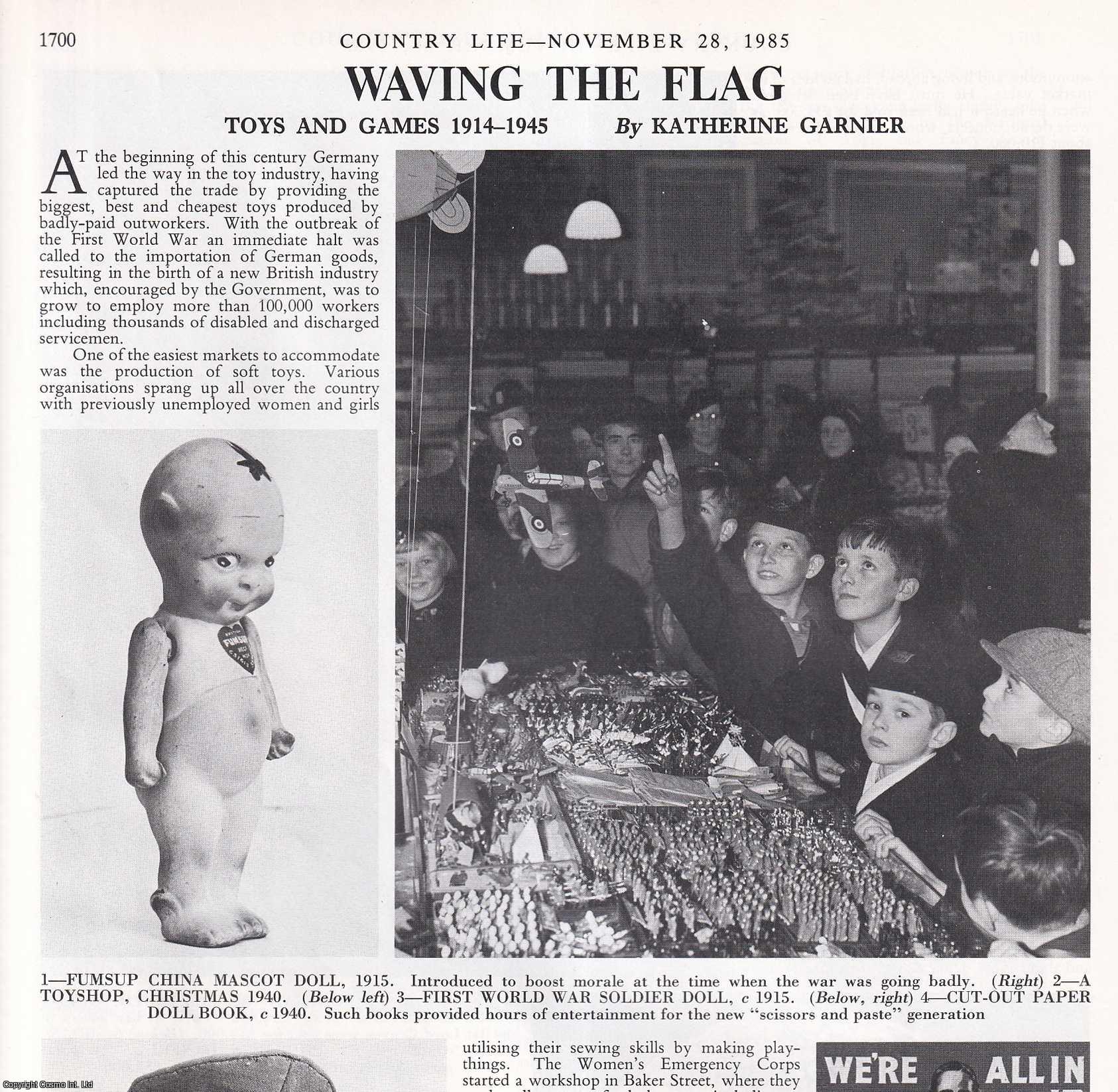 Katherine Garnier - Toys and Games 1914-1945. Several pictures and accompanying text, removed from an original issue of Country Life Magazine, 1985.