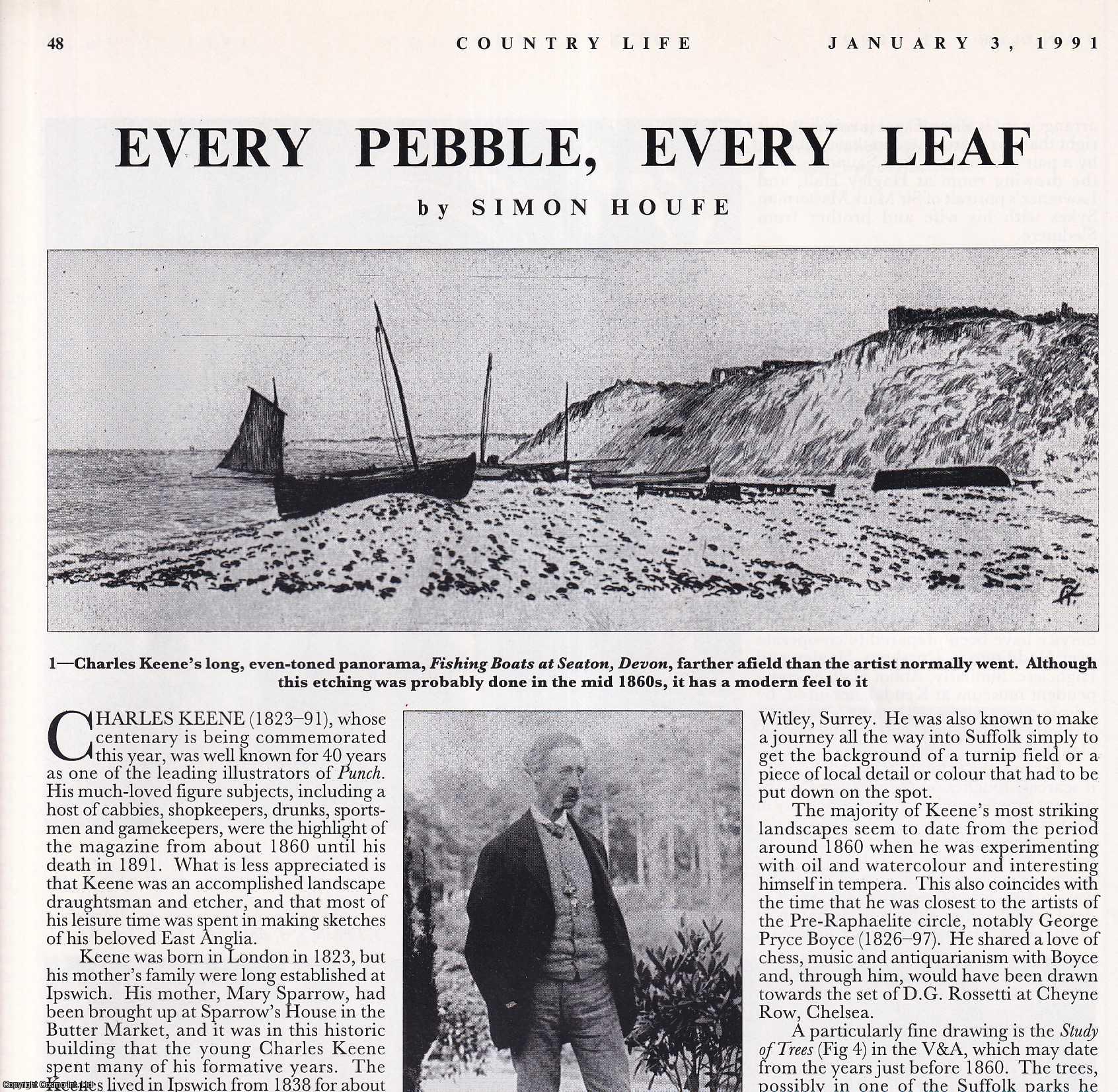 Simon Houfe - The Landscape Work of Charles Keene (1823-91), Illustrator of Punch Magazine. Several pictures and accompanying text, removed from an original issue of Country Life Magazine, 1991.