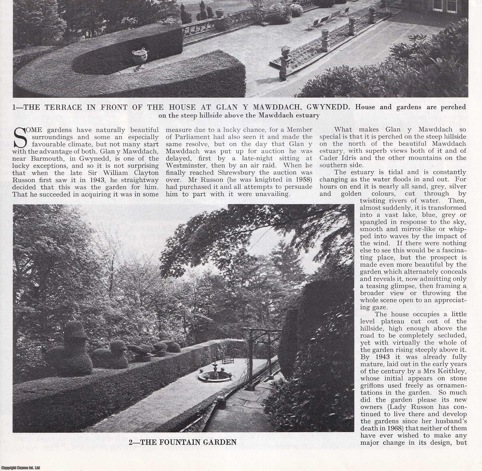 A.G. Hellyer - The Gardens on the Edge of an Estuary: Glan y Mawddach, near Barmouth, Gwynedd. Several pictures and accompanying text, removed from an original issue of Country Life Magazine, 1975.