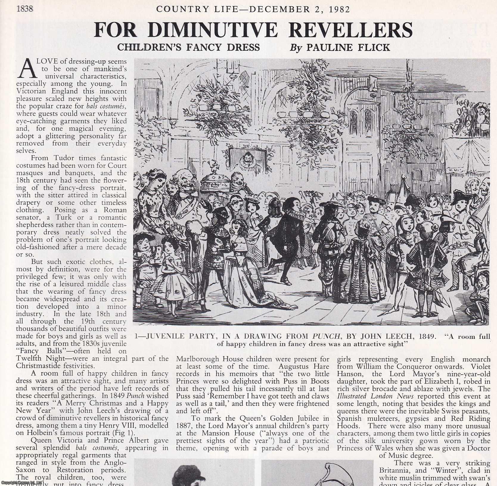 Pauline Flick - Children's Fancy Dress of the 19th Century. Several pictures and accompanying text, removed from an original issue of Country Life Magazine, 1982.