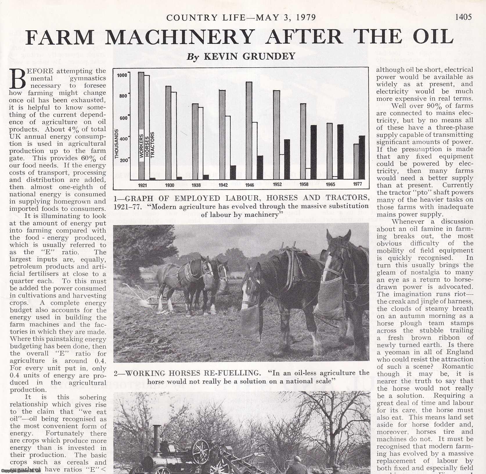 Kevin Grundey - Agriculture and Farm Machinery in a Future without Oil. Several pictures and accompanying text, removed from an original issue of Country Life Magazine, 1979.
