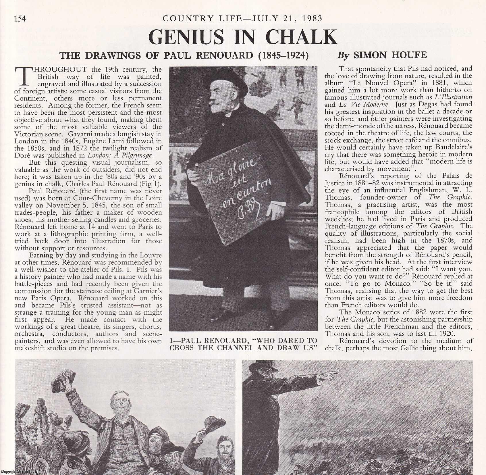 Simon Houfe - The Drawings of Paul Renouard (1845-1924). Several pictures and accompanying text, removed from an original issue of Country Life Magazine, 1983.