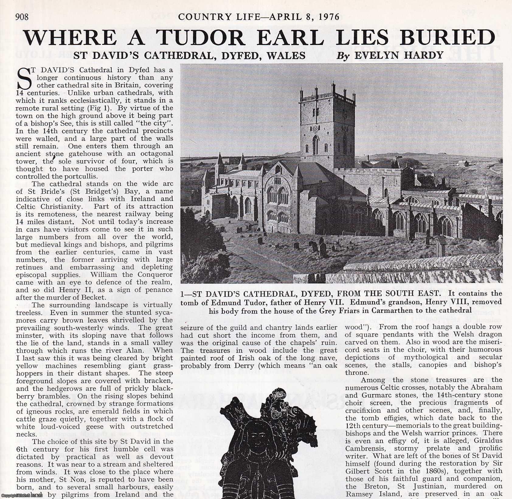 Evelyn Hardy - St. David's Cathedral, Dyfed, Wales. Several pictures and accompanying text, removed from an original issue of Country Life Magazine, 1976.