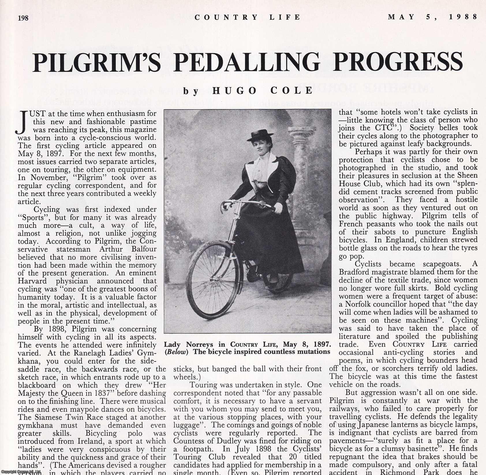 Hugo Cole - How Country Life Featured Cycling as a Pastime from 1897 until the 1930s. Several pictures and accompanying text, removed from an original issue of Country Life Magazine, 1988.