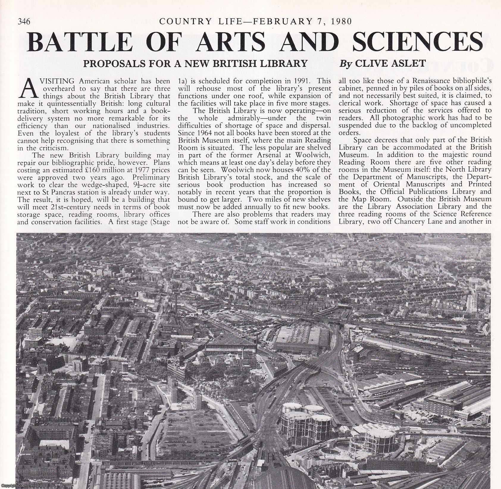 Clive Aslet - Proposals for a New British Library. Several pictures and accompanying text, removed from an original issue of Country Life Magazine, 1980.