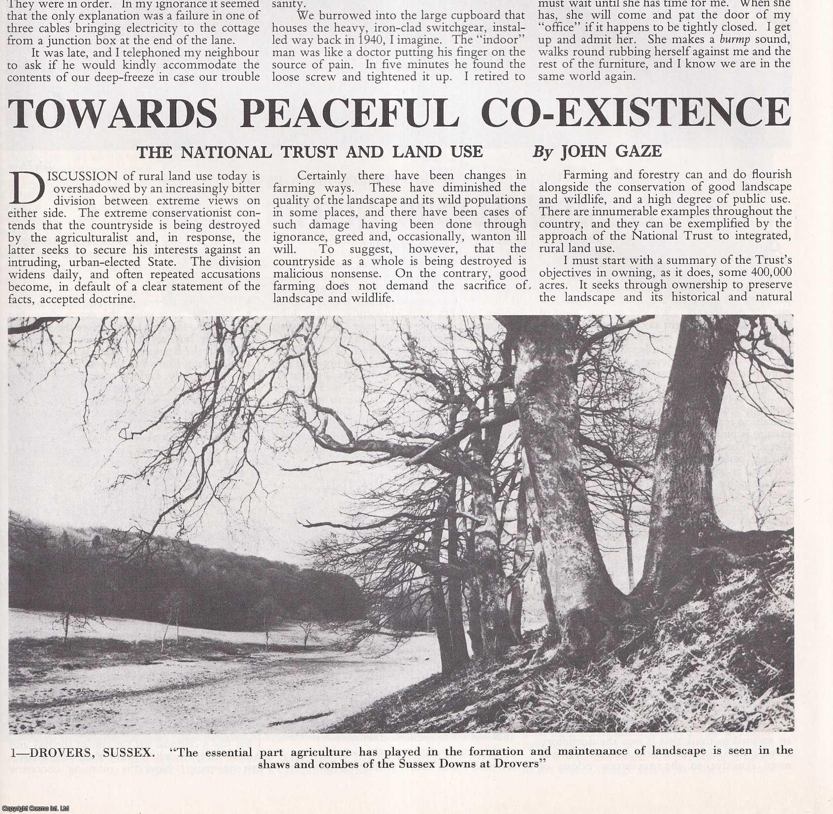 John Gaze - The National Trust and Land Use: Towards Peaceful Co-Existence. Several pictures and accompanying text, removed from an original issue of Country Life Magazine, 1982.