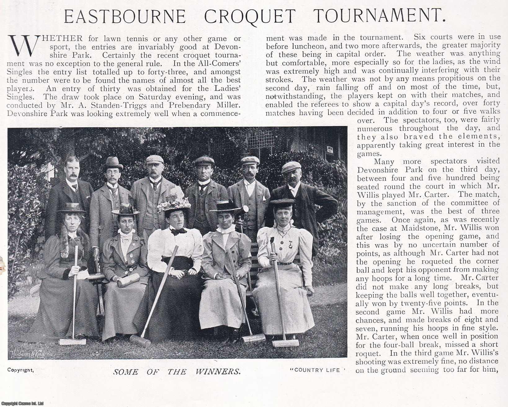 COUNTRY LIFE - Eastbourne Croquet Tournament. Several pictures and accompanying text, removed from an original issue of Country Life Magazine, 1897.