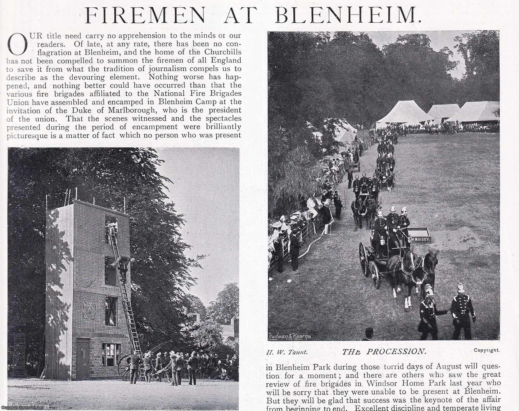 COUNTRY LIFE - The National Fire Brigades Union Encamped at Blenheim, at the Invitation of the Duke of Marlborough. Several pictures and accompanying text, removed from an original issue of Country Life Magazine, 1898.