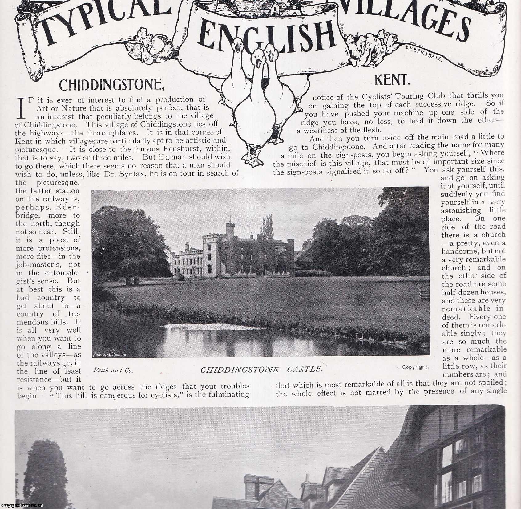 COUNTRY LIFE - Chiddingstone, Kent. Several pictures and accompanying text, removed from an original issue of Country Life Magazine, 1898.