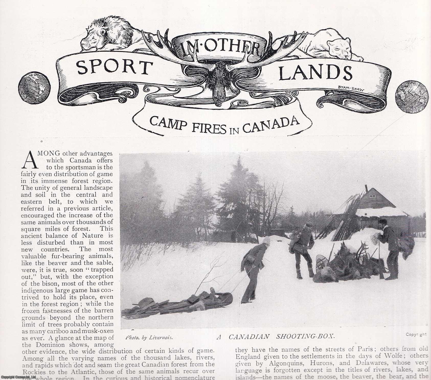 COUNTRY LIFE - Camp-Fires in Canada: Hunting Cariboo. Several pictures and accompanying text, removed from an original issue of Country Life Magazine, 1898.