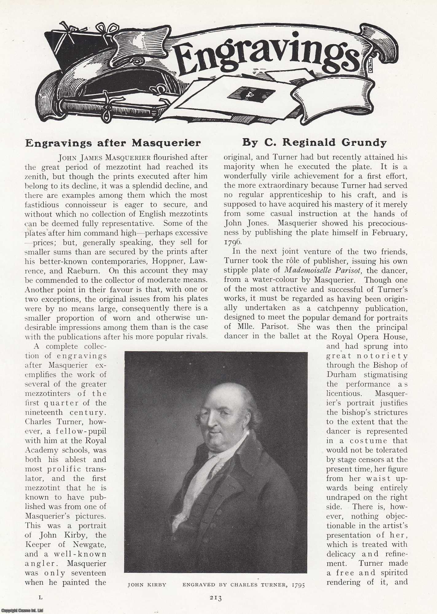 C. Reginald Grundy - Engravings after John James Masquerier (1778-1855). An original article from The Connoisseur, 1921.