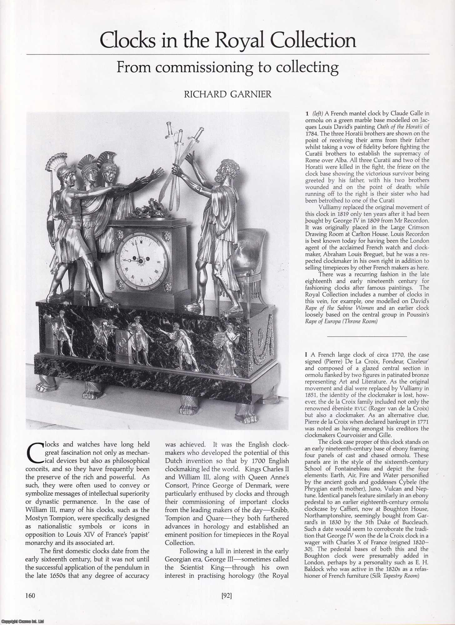 Richard Garnier - Clocks in the Royal Collection. An original article from Apollo, International Magazine of the Arts, 1993.