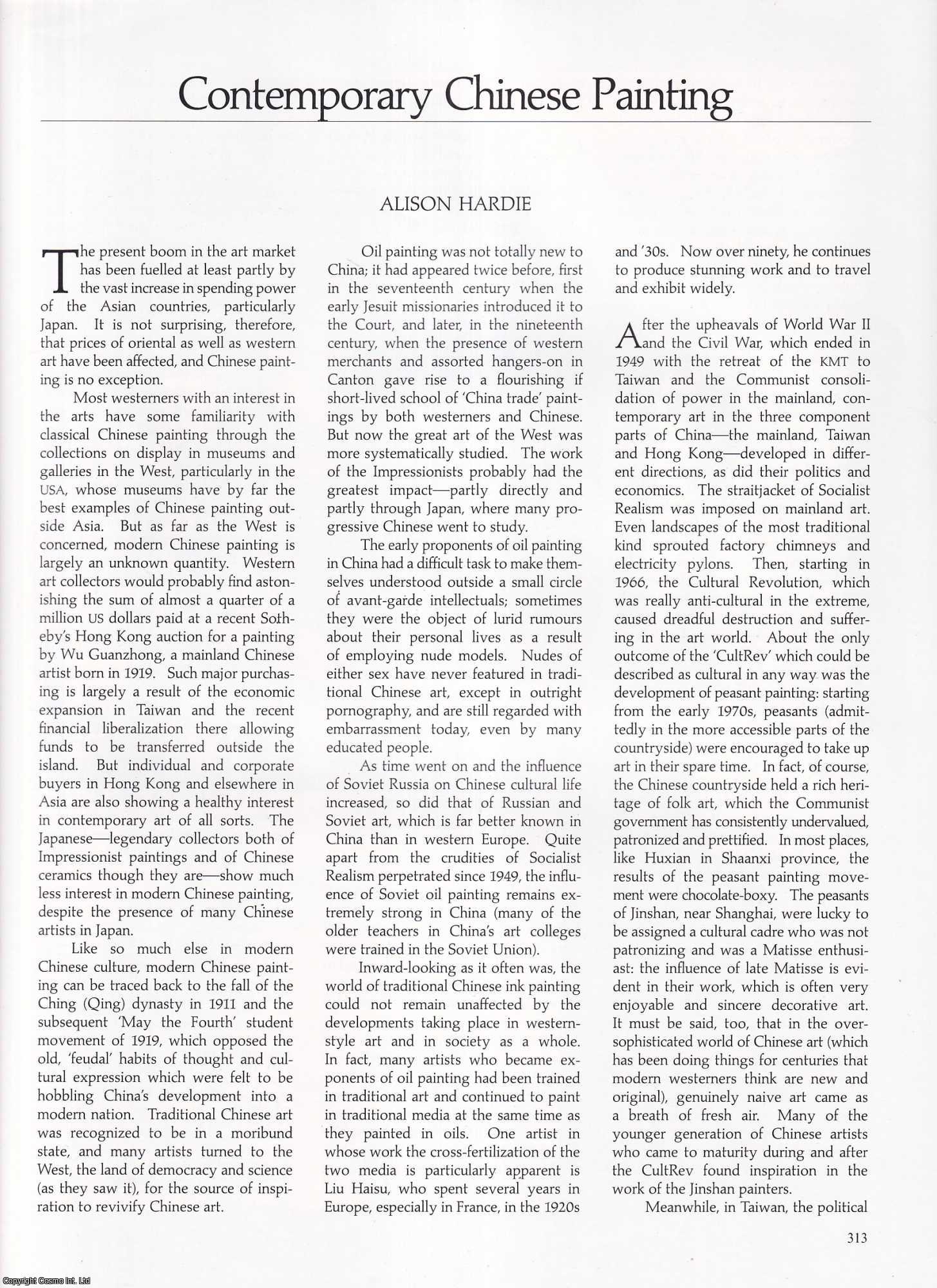 Alison Hardie - Contemporary Chinese Painting. An original article from Apollo, International Magazine of the Arts, 1990.