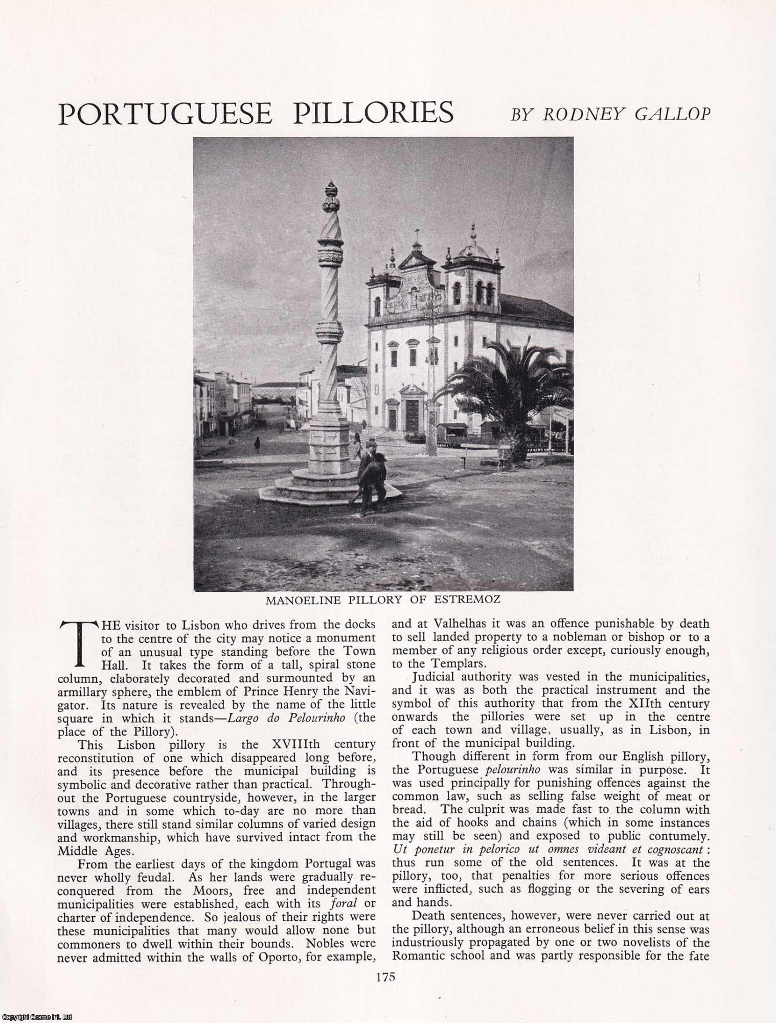Rodney Gallop - Portuguese Pillories. An original article from Apollo, International Magazine of the Arts, 1939.