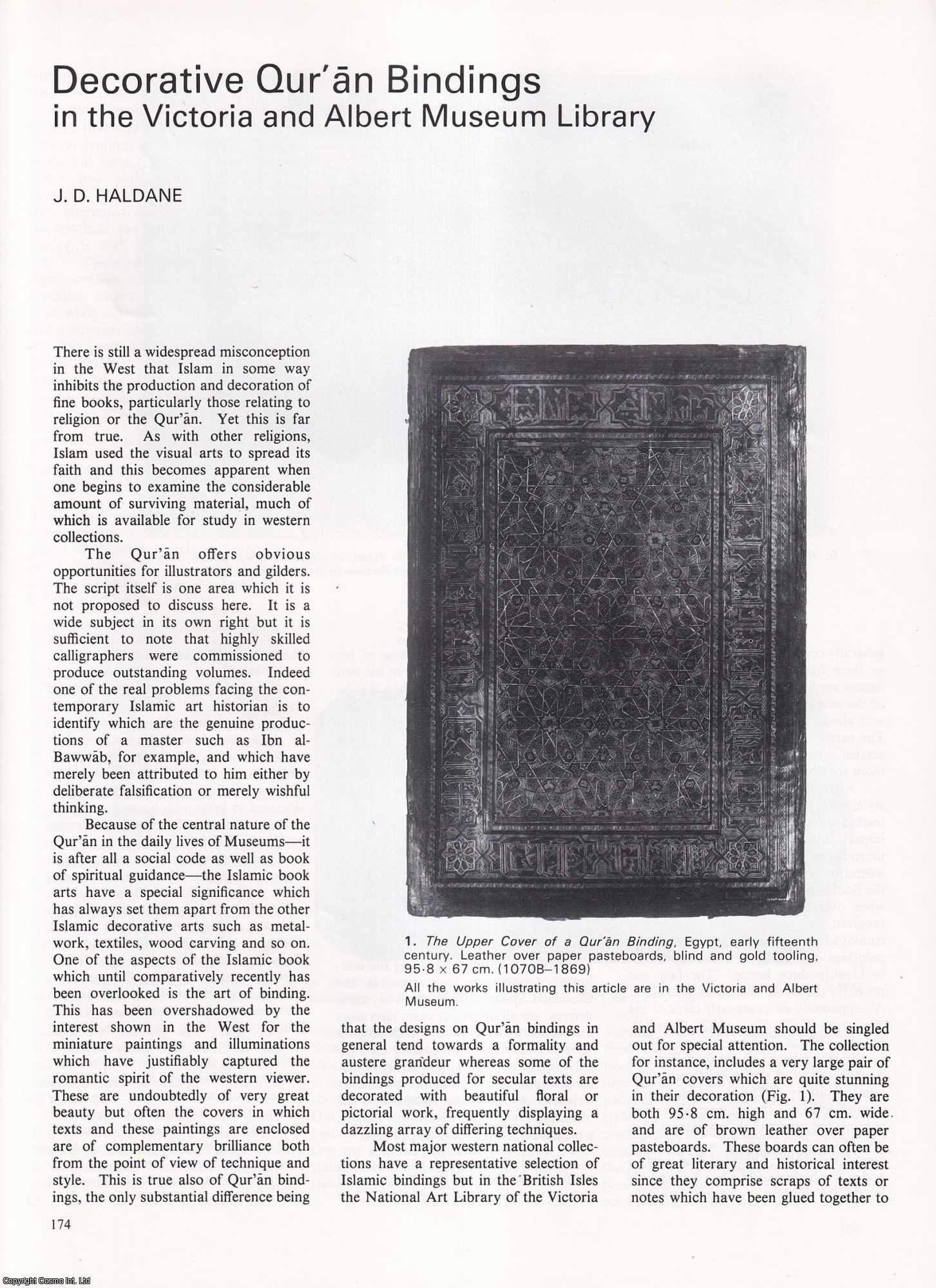 J.D. Haldane - Decorative Qur'an Bindings in the Victoria and Albert Museum. An original article from Apollo, International Magazine of the Arts, 1982.
