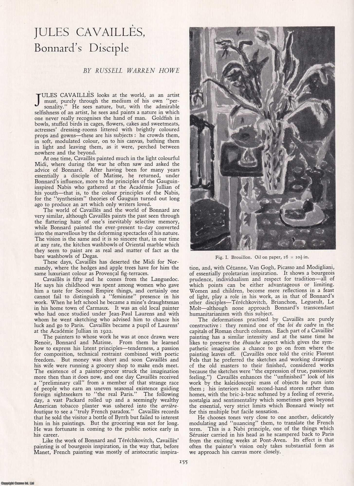 Russell Warren Howe - Jules Cavailles: Pierre Bonnard's Disciple. An original article from Apollo, International Magazine of the Arts, 1953.