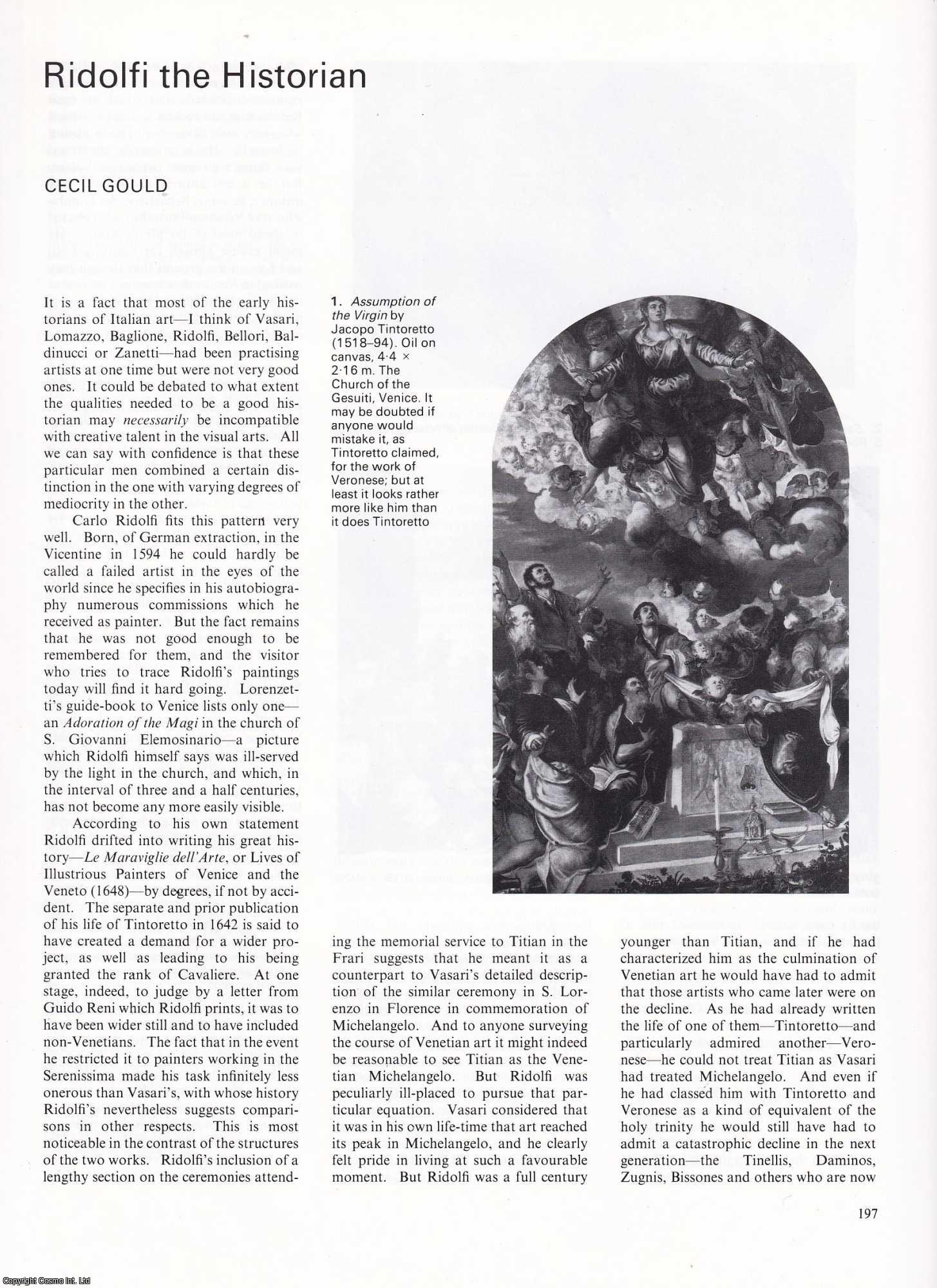 Cecil Gould - Ridolfi the Historian. An original article from Apollo, International Magazine of the Arts, 1987.