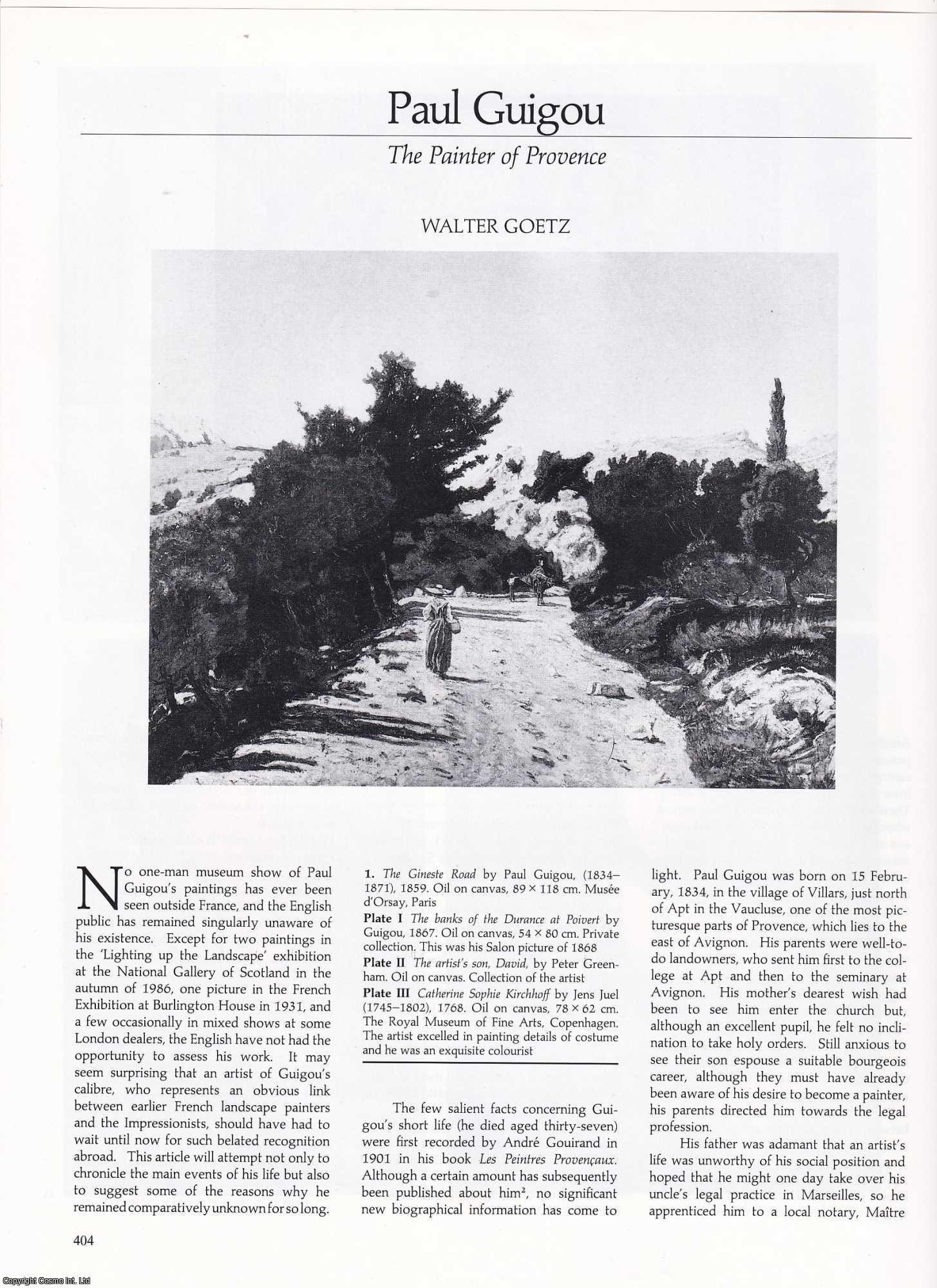 Walter Goetz - Paul Guigou: The Painter of Provence. An original article from Apollo, International Magazine of the Arts, 1987.