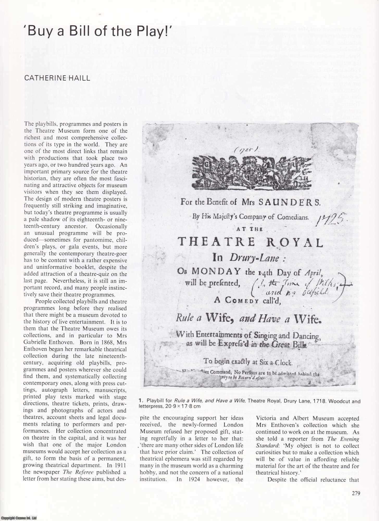 Catherine Haill - Playbills, Programmes and Posters in the Theatre Museum, Covent Garden. An original article from Apollo, International Magazine of the Arts, 1987.