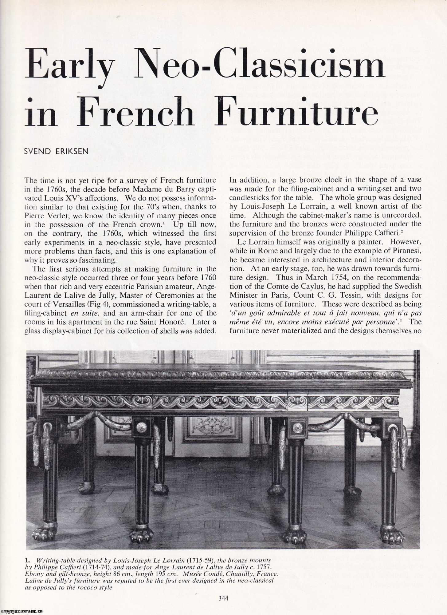 Svend Eriksen - Early Neo-Classicism in French Furniture. An original article from Apollo, International Magazine of the Arts, 1963.