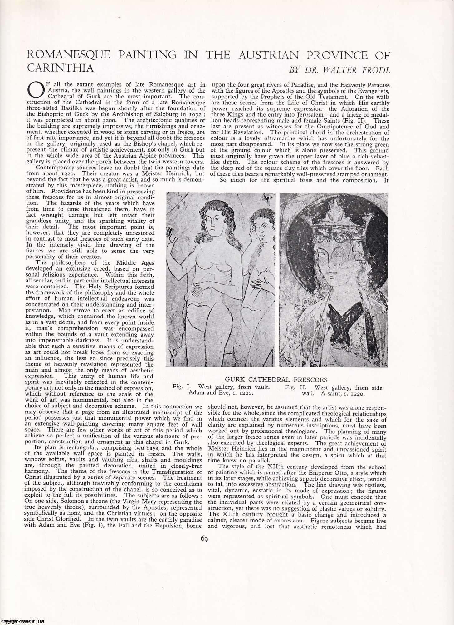 Dr. Walter Frodl - Romanesque Painting in the Austrian Province of Carinthia. An original article from Apollo, International Magazine of the Arts, 1950.