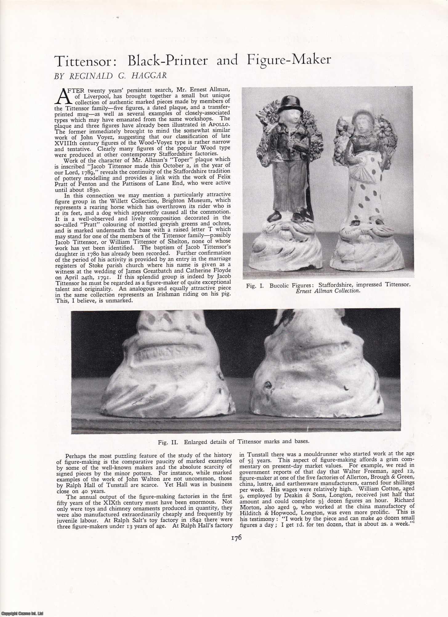 Reginald G. Haggar - Tittensor: Black-Printer and Figure Maker. An original article from Apollo, International Magazine of the Arts, 1950.