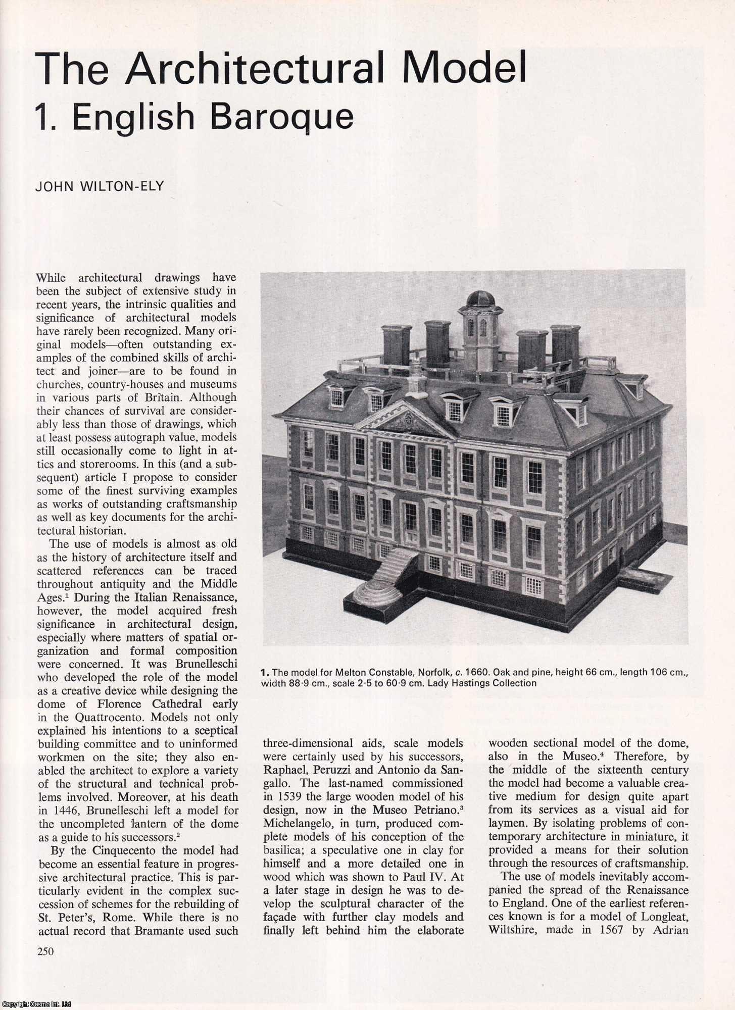 John Wilton-Ely - The Architectural Model: English Baroque. An original article from Apollo, International Magazine of the Arts, 1968.