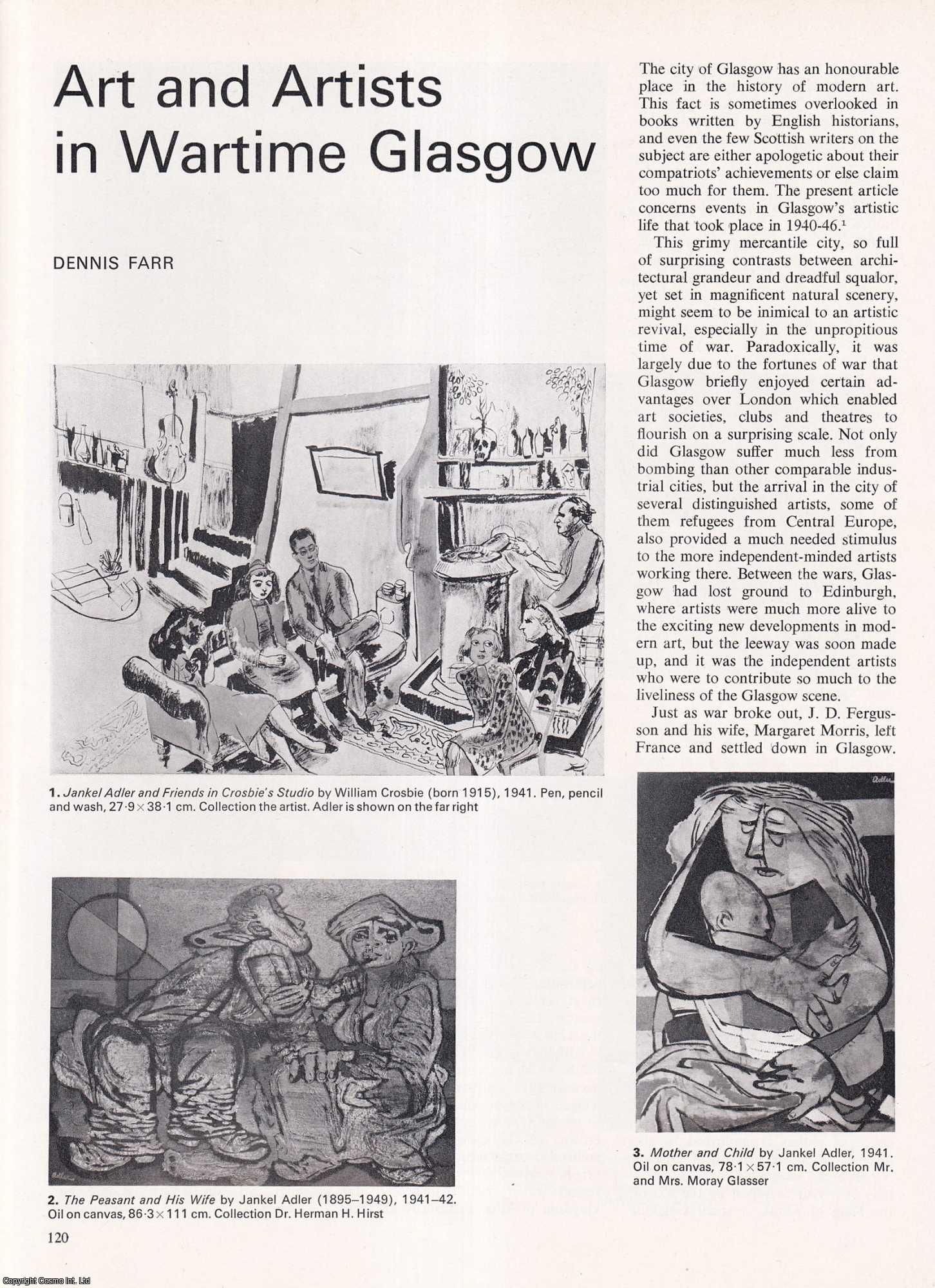 Dennis Farr - Art and Artists in Wartime Glasgow. An original article from Apollo, International Magazine of the Arts, 1968.