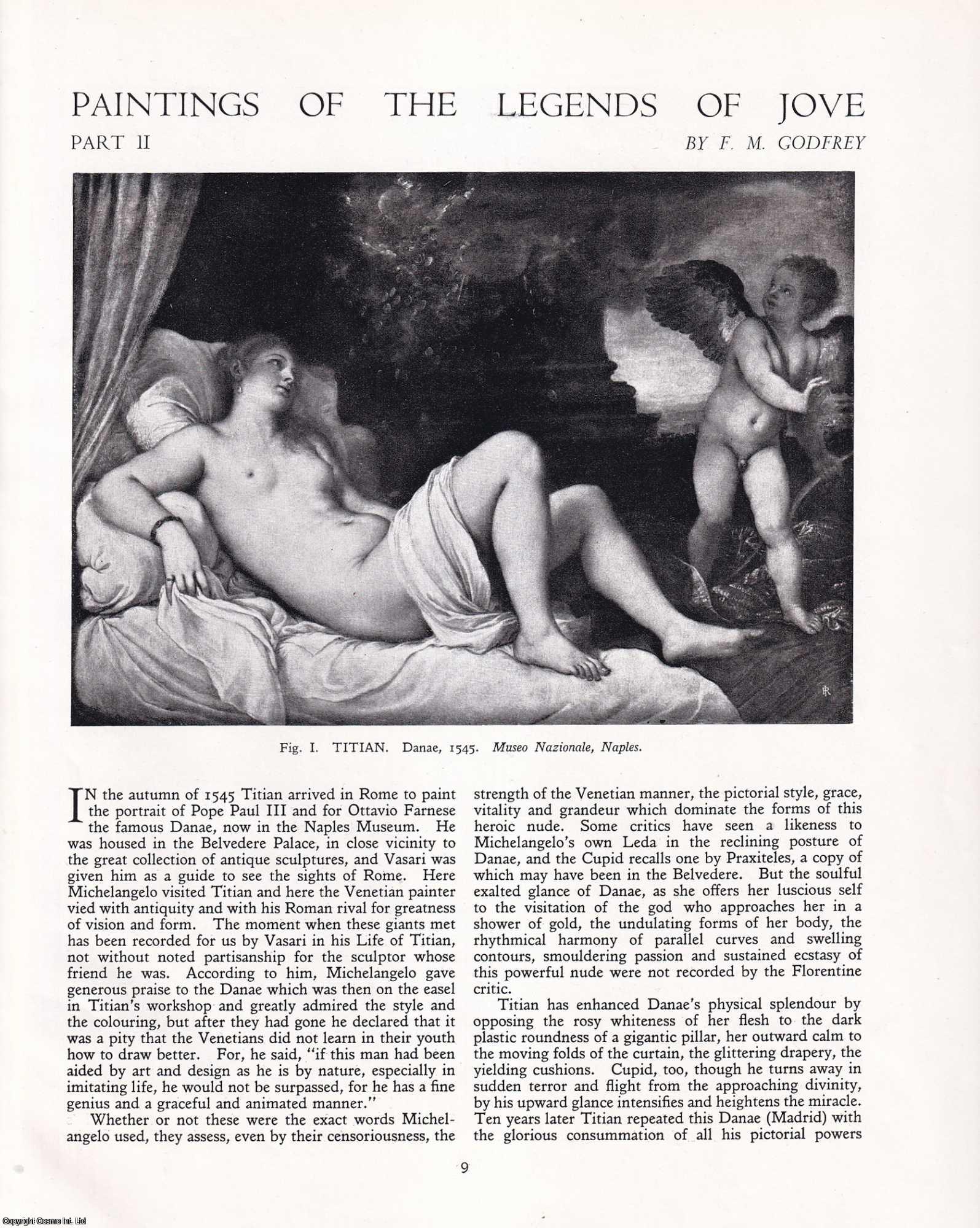 F.M. Godfrey - Paintings of the Legends of Jove. Parts 2 and 3 only. An original article from Apollo, International Magazine of the Arts.